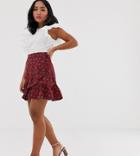 Y.a.s Petite Paisley Print Mini Skirt-multi