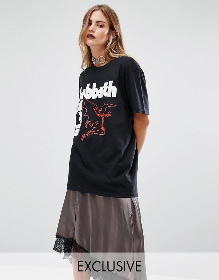 Reclaimed Vintage Halloween Black Sabbath Print Band T-shirt - Black