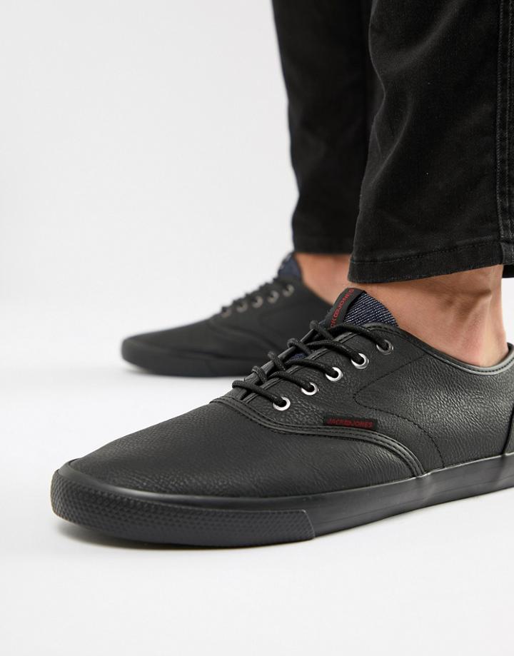 Jack & Jones Sneakers In Black On Black - Black