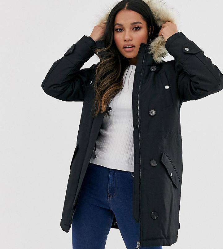 Vero Moda Petite Faux Fur Hooded Parka