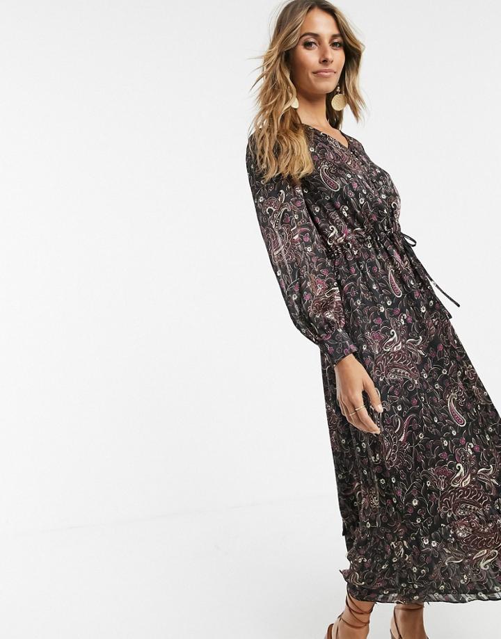 & Other Stories Wrap Front Maxi Dress In Paisley Print