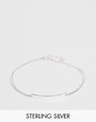 Asos Design Sterling Silver Bracelet With Id Tag