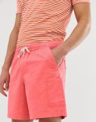 Asos Design Slim Shorts In Washed Pink With Cargo Pocket - Pink
