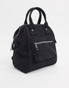 Asos Design Backpack With Top Handle In Black