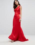 Jarlo Electra Cowel Front Maxi Dress - Red