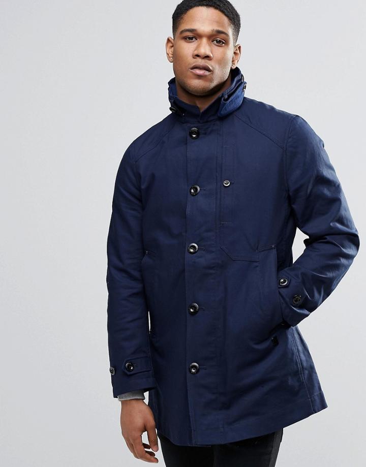 G-star Garber Trench Coat - Sartho Blue