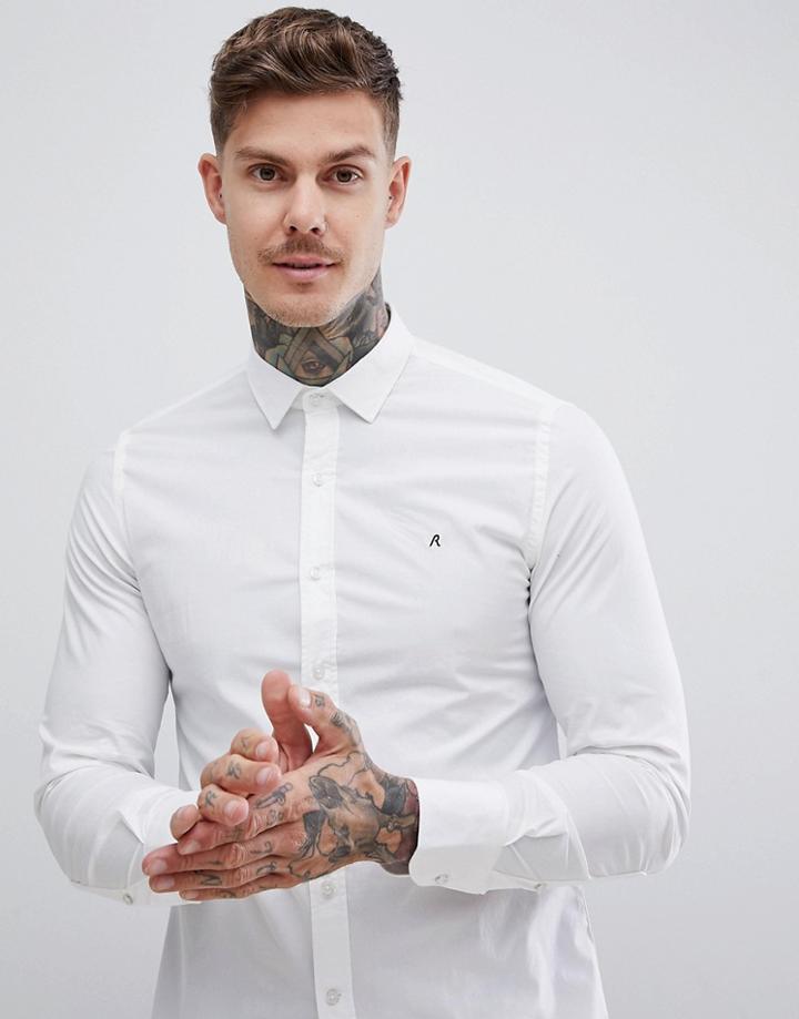 Replay Slim Stretch Poplin Shirt White - White
