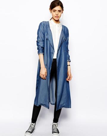 Asos Soft Chuck-on Trench In Tencel Denim