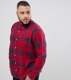 Badrhino Big Long Sleeve Brushed Check Shirt In Red - Red
