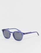 Quay Australia Walk On Square Sunglasses In Blue - Blue