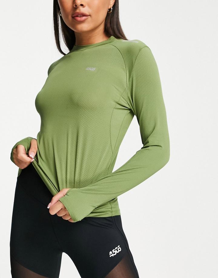 Asos 4505 Icon Long Sleeve Run Top-green