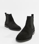 Asos Design Aura Suede Chelsea Ankle Boots-black