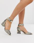 Call It Spring By Aldo Agraleria Ankle Strap Heeled Pumps In Snake Print-multi