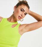 Asyou Tank Top With Cut Out Detail In Lime-green