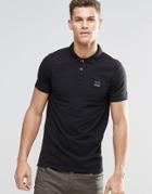 Boss Orange Polo Shirt With Logo In Slim Fit Black - Black