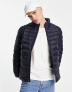 Polo Ralph Lauren Terra Icon Logo Recycled Nylon Puffer Jacket In Navy