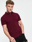 Polo Ralph Lauren Icon Logo Slim Fit Pique Polo In Burgundy-red