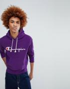 Champion Hoodie With Large Logo In Purple - Purple
