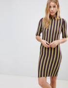 First & I Stripe Bodycon Dress - Multi