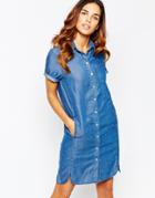 Warehouse Denim Shirt Dress - Dark Wash