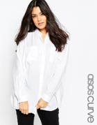 Asos Curve Soft Casual Shirt - White