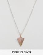 Asos Sterling Silver Triangle Necklace - Multi