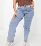Dr Denim Plus Li Straight Leg Mid Rise Jeans In Light Retro Blue-white