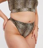 South Beach Curve Exclusive Mix And Match High Waist Bikini Bottom In Animal Print-multi