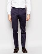 Heart & Dagger Cotton Pants In Slim Fit - Navy