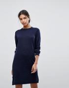 Selected Femme Fine Knit Sweater Dress-navy