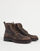 River Island Chunky Boots In Brown