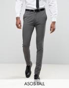 Asos Tall Super Skinny Suit Pants In Salt & Pepper - Multi