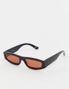 Asos Design Flat Top Sunglasses With Angled Lens - Black
