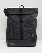 Fred Perry Camo Backpack In Black - Black
