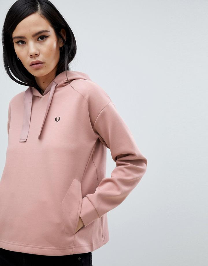 Fred Perry Neoprene Crop Hoodie - Pink