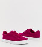Asos Design Wide Fit Value Sneakers In Raspberry Pink - Red