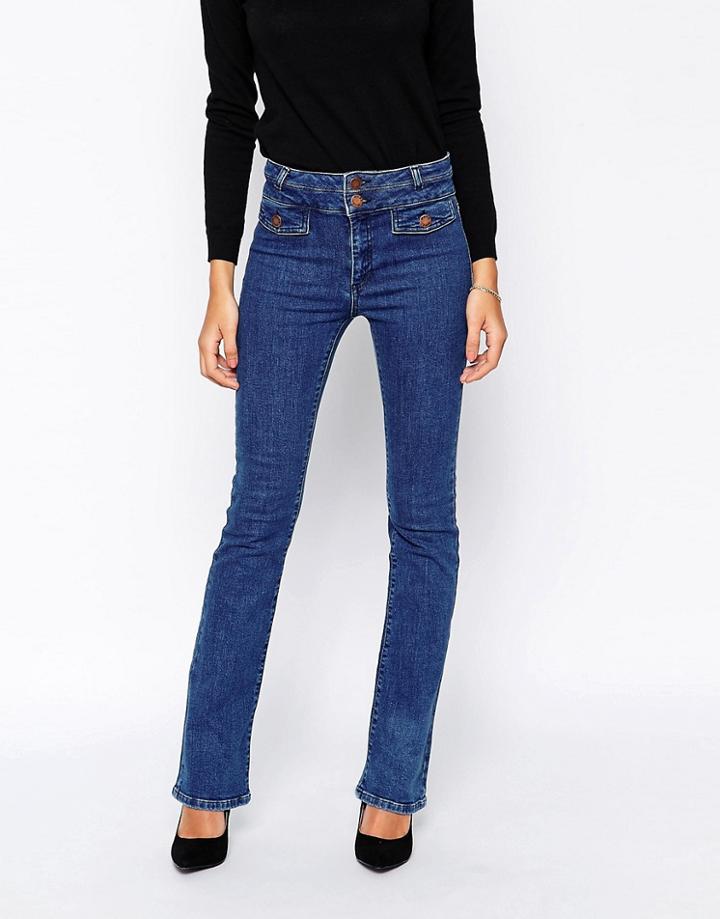 Warehouse Pocket Detail Flare Jean - Blue