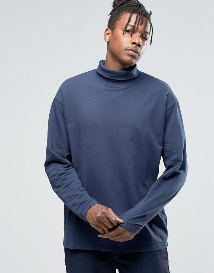 Adpt Roll Neck Jersey Sweat - Navy