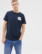Jack And Jones Originals Logo T-shirt With Square Print - Navy