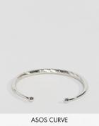 Asos Curve Exclusive Graduated Faceted Ball Cuff Bracelet - Silver