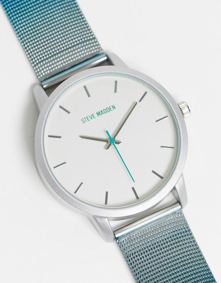 Steve Madden Watch With Mesh Strap In Silver