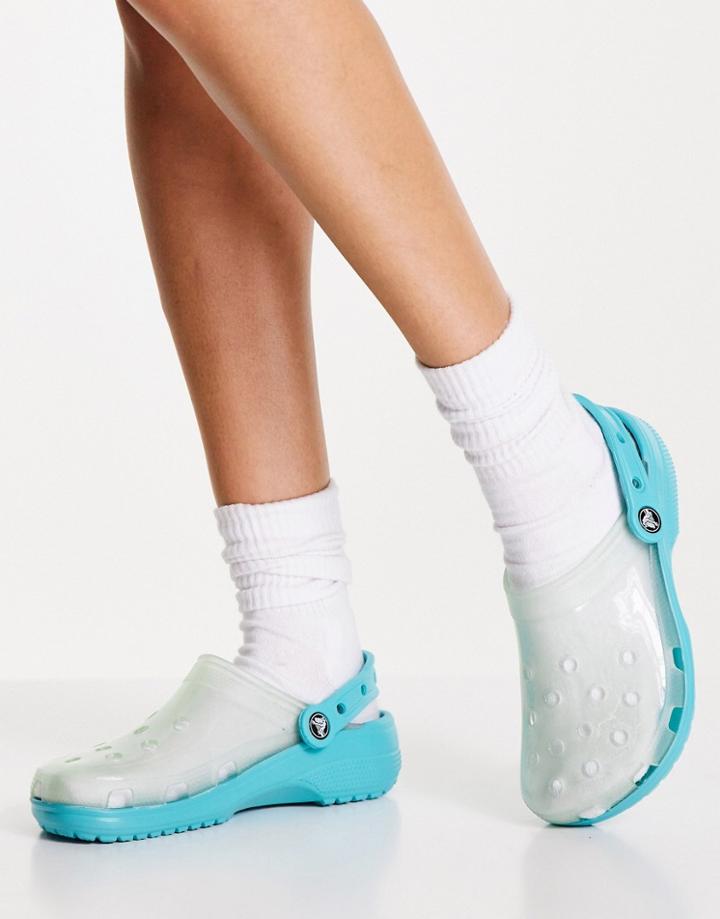 Crocs Classic Translucent Shoes In Digital Aqua-blues