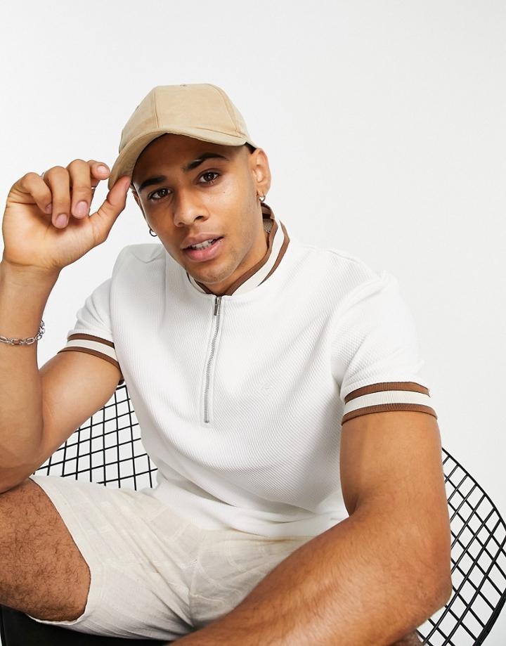 River Island Slim Polo In Ecru - Part Of A Set-white