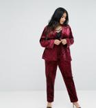 Truly You Premium Cruched Velvet Skinny Pant - Red