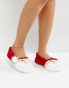 Loungeable Santa Ballerina Holidays Slippers - Red
