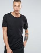 Weekday Dark Raw Edge T-shirt - Black