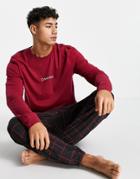 Calvin Klein Sleep Long Sleeve T-shirt And Pant Set-black