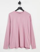 Asos Design Organic Blend Oversized Long Sleeve T-shirt In Washed Purple
