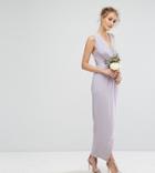 Tfnc Wrap Maxi Bridesmaid Dress - Purple