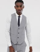 Asos Design Skinny Suit Vest In Mid Gray - Gray